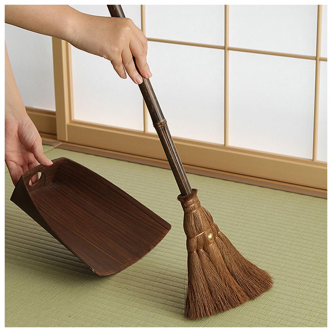 ほうき ちりとり セット おしゃれ 通販 ミニ ちょこっとお掃除セット 小さめ 箒 ホウキ 室内 セット 一式 卓上 テーブルほうき 棕櫚ほうき シュロ 柿渋塗り チリトリ 塵取り 室内ほうき TU7600 掃除用具 掃除用品 4点セット ・