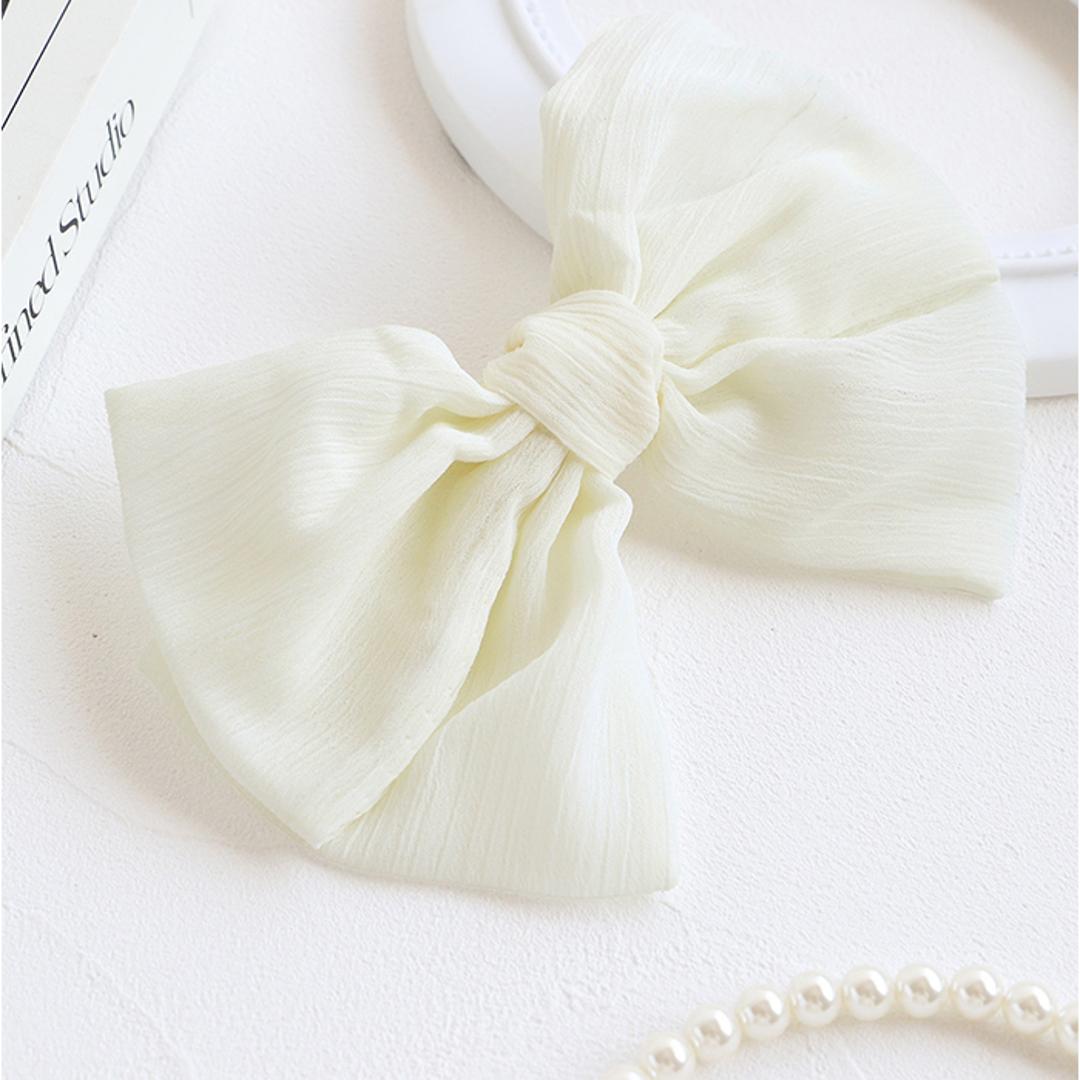 RORA ヘアクリップ 通販 ローラ ケイト バレッタ ヘアアクセサリー 髪飾り キッズ 子供 子ども こども リボン 透け感 大きめ しっかり かわいい おしゃれ 女の子 女子 入園式 卒園式 入学式 卒業式 フォーマル 発表会 結婚式 キッズファッション アイボリー ・