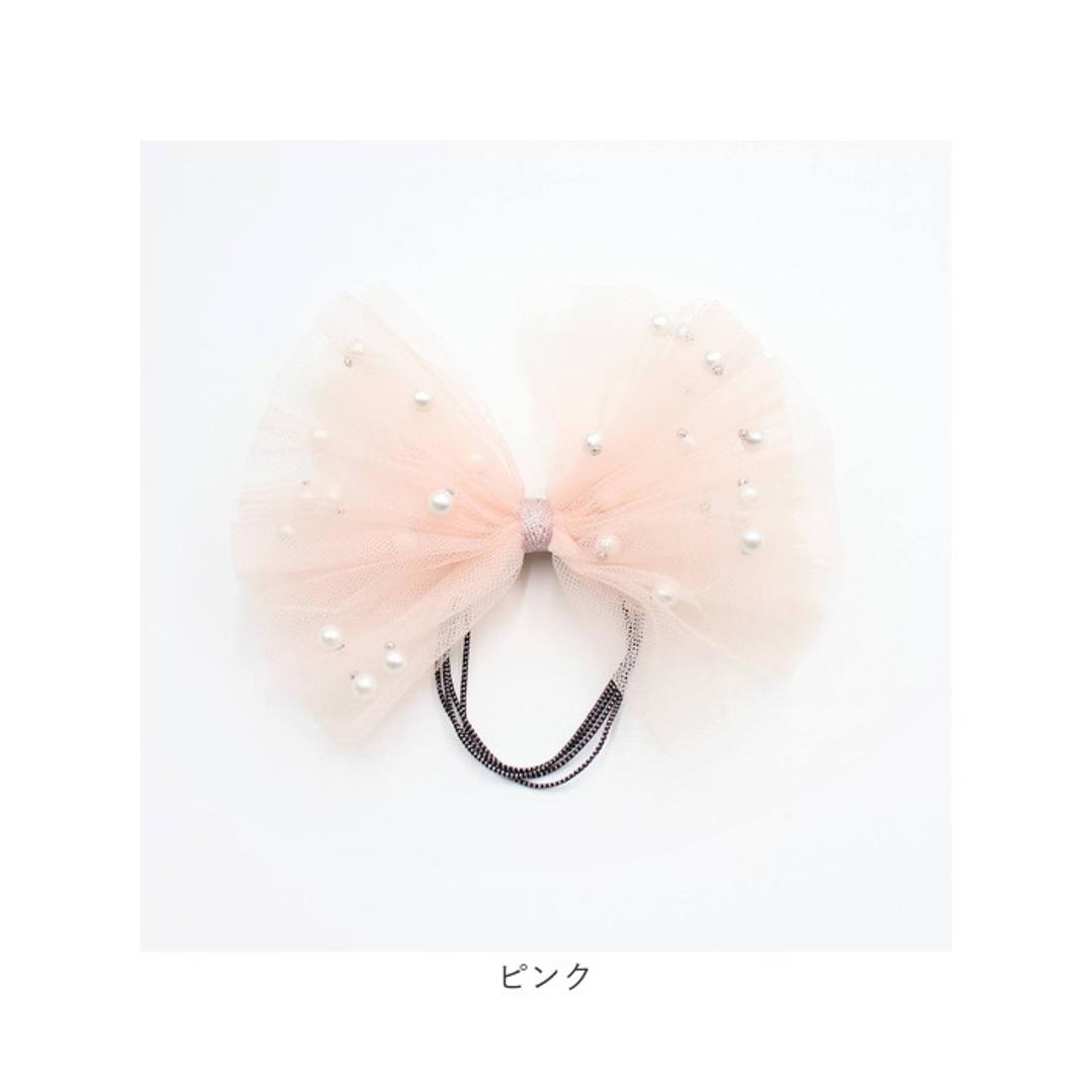 リボン 大きめ ヘアゴム キッズ 通販 ヘア ゴム 髪飾り 子供 子ども 子供用 女の子 卒園式 入学式 卒業式 ピアノ発表会 おしゃれ かわいい 結婚式 キラキラ パール フォーマル ヘアアレンジ ヘアーアクセサリー ヘアアクセサリー キッズファッション クリーム FREE