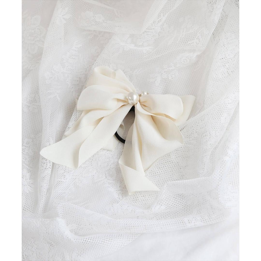 リボン 大きめ ヘアゴム キッズ 通販 ヘア ゴム 髪飾り 子供 子ども 子供用 女の子 卒園式 入学式 卒業式 結婚式 おしゃれ かわいい ピアノ発表会 パール キラキラ フォーマル ヘアアレンジ ヘアーアクセサリー ヘアアクセサリー キッズファッション クリーム フリー