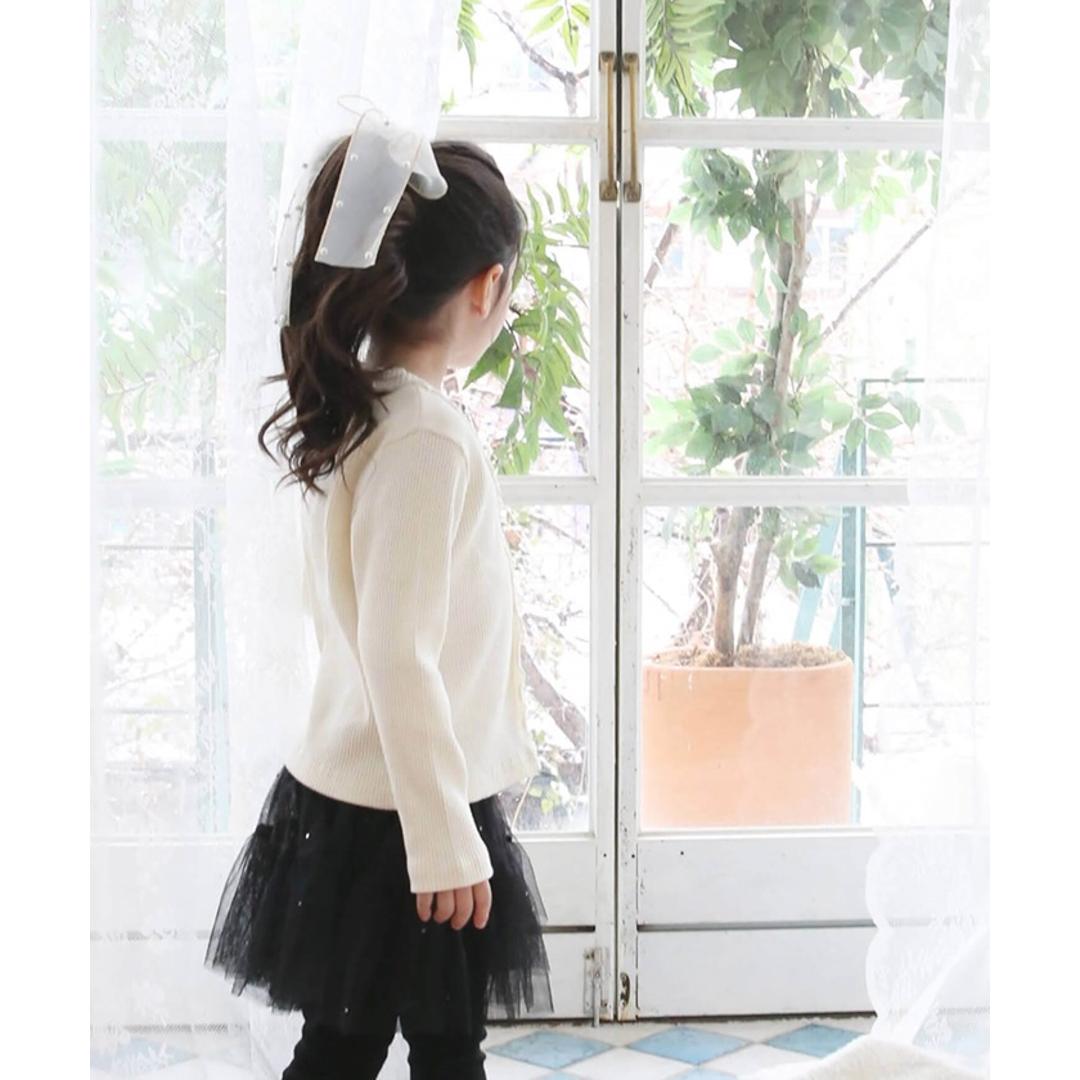 Rora キッズ ヘアゴム リボン 通販 オーガンジー パール 68062301 ウナスヘアゴム 大きめ 女の子 大人っぽい 卒園式 入学式 結婚式 発表会 オシャレ 可愛い おしゃれ かわいい ヘアアレンジ ヘアーアクセサリー ヘアアクセサリー キッズファッション ブラック フリー