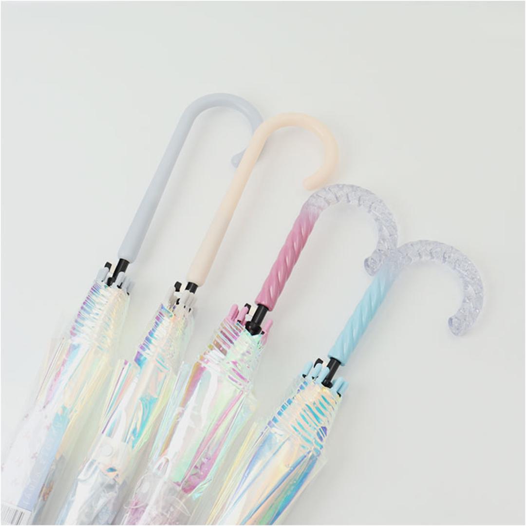 ビニール傘 子供 通販 傘 オーロラ ジャンプ傘 長傘 雨傘 オーロラビニール傘 かさ カサ 通学 レディース 女の子 女子 こども子供 キッズ 小学生 小学校 中学生 中学校 かわいい おしゃれ 可愛い オシャレ 切り替え 配色 アテイン 子ども傘 グミベアー 長傘55cm