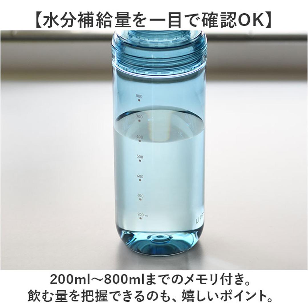 LIPPY ウォーターボトル 1L 通販 日本製 水筒 1000ml 1リットル マグボトル 直飲み水筒 クリアボトル 軽量 軽い 飲み口広い 洗いやすい 広口 手が入る tritan トライタン 通学 通勤 スポーツ ジム ヨガ サウナ 取っ手付き 大人用水筒 ブルー ・
