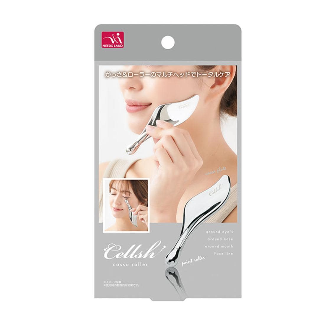 Cellsh かっさローラー 通販 かっさプレート セルシュ ローラー かっさ カッサ cassa roller フェイスローラー 美顔ローラー フェイスライン フェイス マッサージ フェイスケア デコルテ 首筋 コリ 美顔器 美容 ギフト シルバー ・
