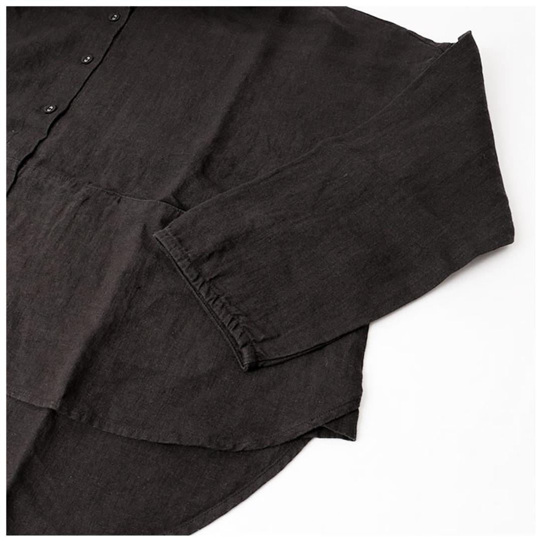 dgy ディージーワイ シャツ レディース 長袖 通販 ジャケット ブラウス 羽織り カーデ 肩落ち 体型カバー ゆったり 麻100% スタンドネック スタンドカラー リネンオックス スタンド衿 D*g*y デコカンパニー 無地 オフホワイト 【即日発送】Mサイズ