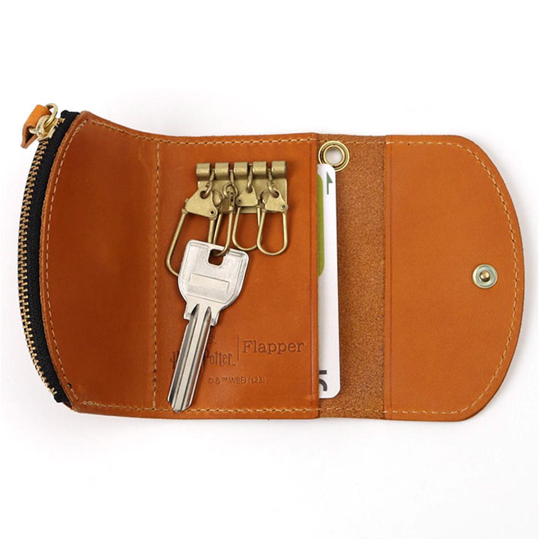 ハリーポッター グッズ キーケース F238220 通販 日本製 栃木レザー キーホルダー コインケース キーコインケース 小銭入れ 一体型 本革 カード入れ付き レディース おしゃれ かわいい 革 HarryPotter Flapper フラッパー ワインレッド(グリフィンドール) ・
