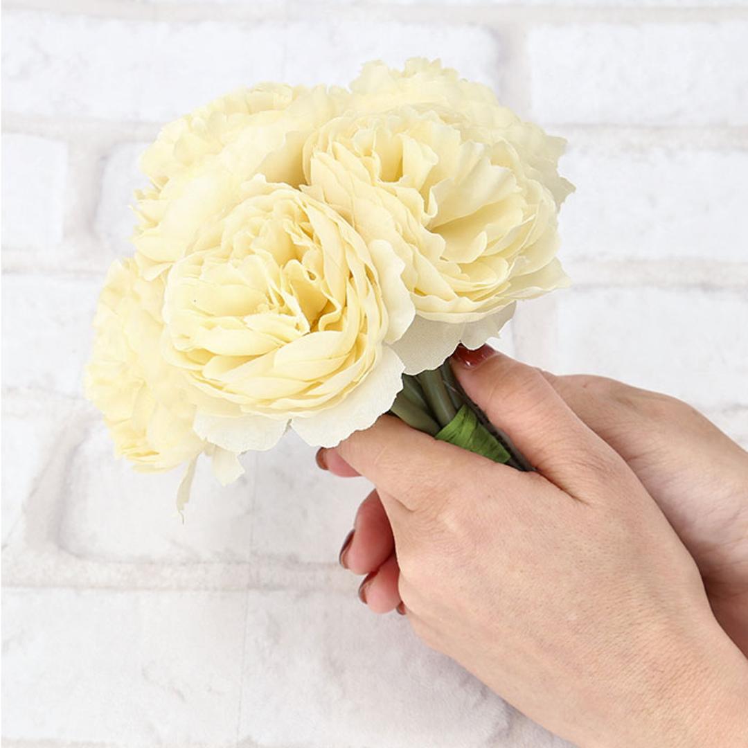 ブーケ 造花 通販 インテリア 花束 花 ラナンキュラス アーティフィシャルフラワー アーティフィシャルグリーン アートフラワー フェイクフラワー フェイクグリーン おしゃれ 人工観葉植物 花材 FB-2514 パフィーラナンキュラスブーケ ポピー YDM アイボリー ・