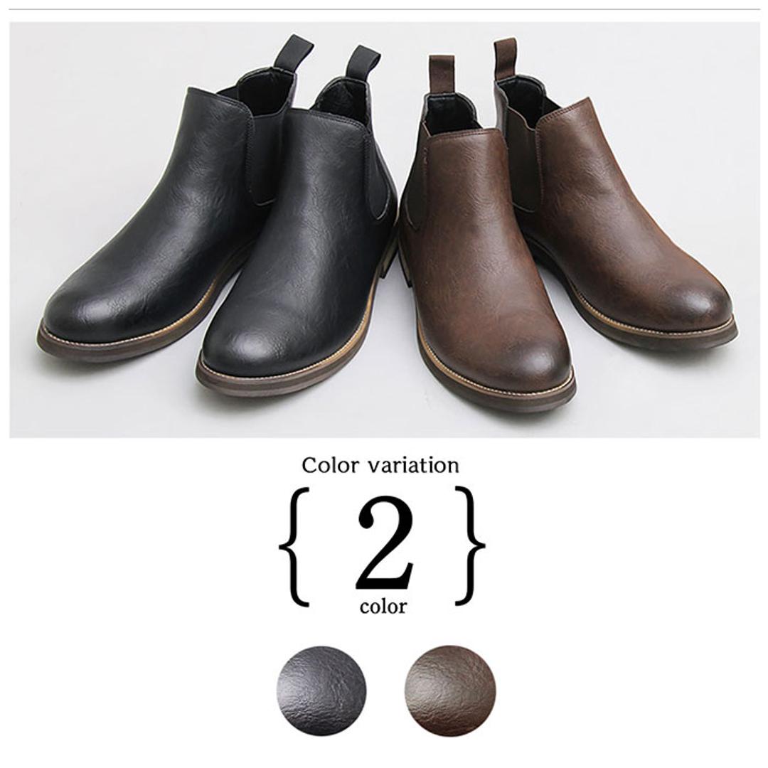 glabella グラベラ ブーツ 通販 サイドゴアブーツ チェルシーブーツ ショートブーツ 革靴 レザーブーツ サイドゴア ショート ラウンドトゥ チェルシー レザー 革 上品 カジュアル シンプル 靴 BLACK 【即日発送】S(25-25.5cm)