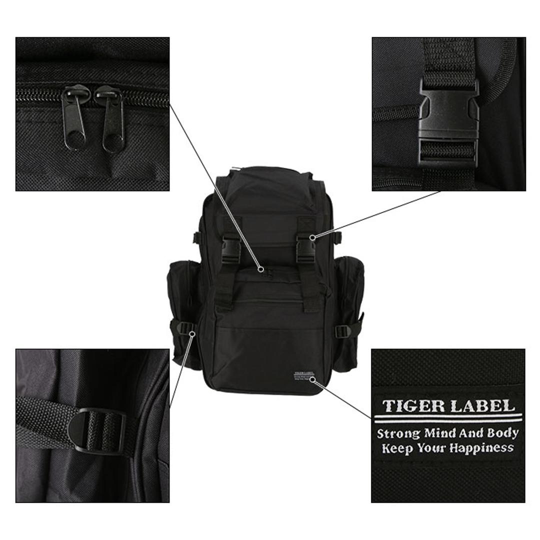 リュック 大容量 防災 通販 リュックサック 31l メンズ 修学旅行 キャンプ 旅行 部活 合宿 スポーツ 軽量 軽い 非常用持ち出し袋 シンプル 無地 カモフラ 迷彩 メガリュック バックパック TIGER LABEL タイガーレー ブラック ・