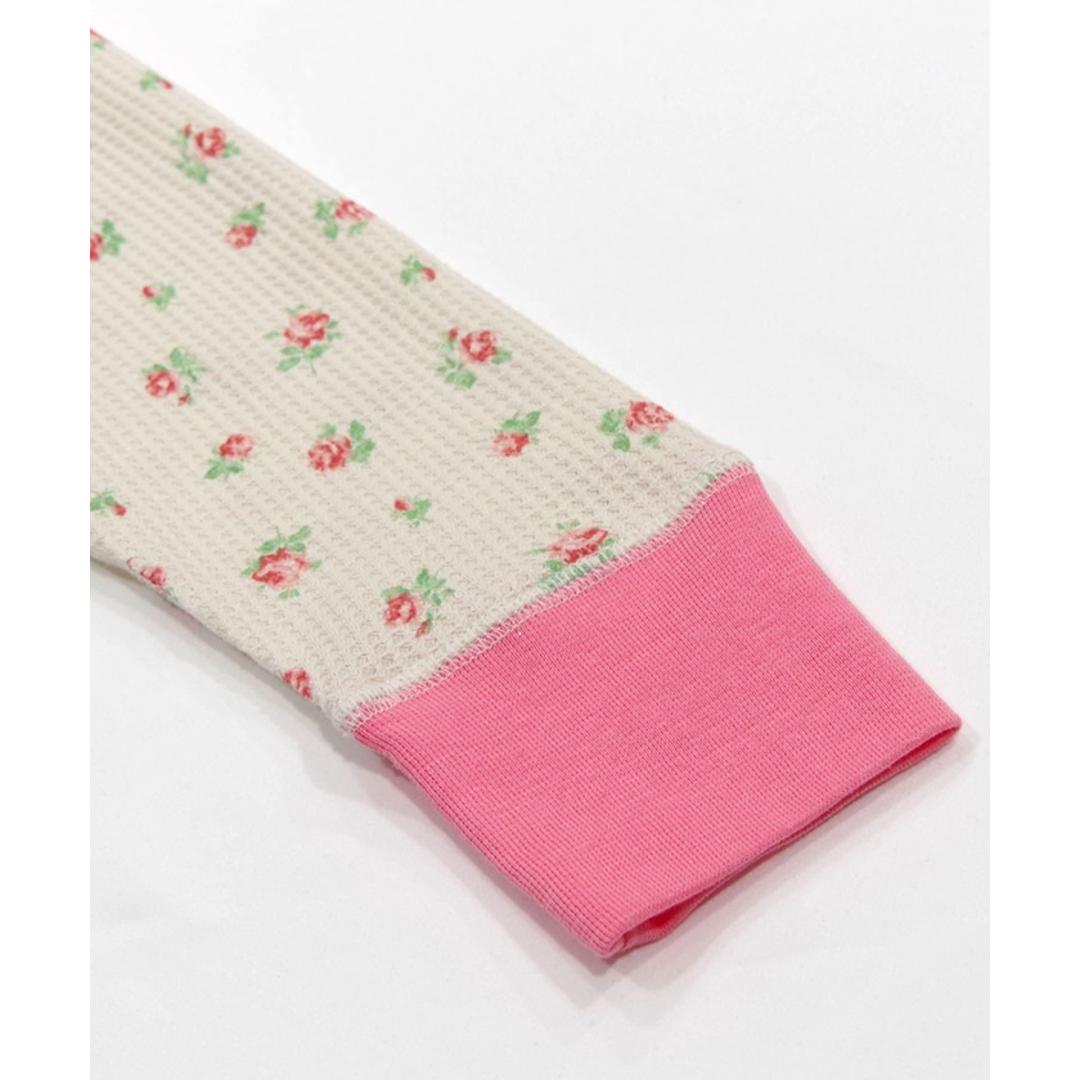 JEMORGAN サーマル レディース 通販 ジェーイーモーガン JE130-59S クレリック ヘンリーネック ワッフル ロンT Tシャツ 長袖Tシャツ カットソー 長袖 トップス ワッフル生地 パック入り おしゃれ シンプル レディースファッション ピンク(34) ・