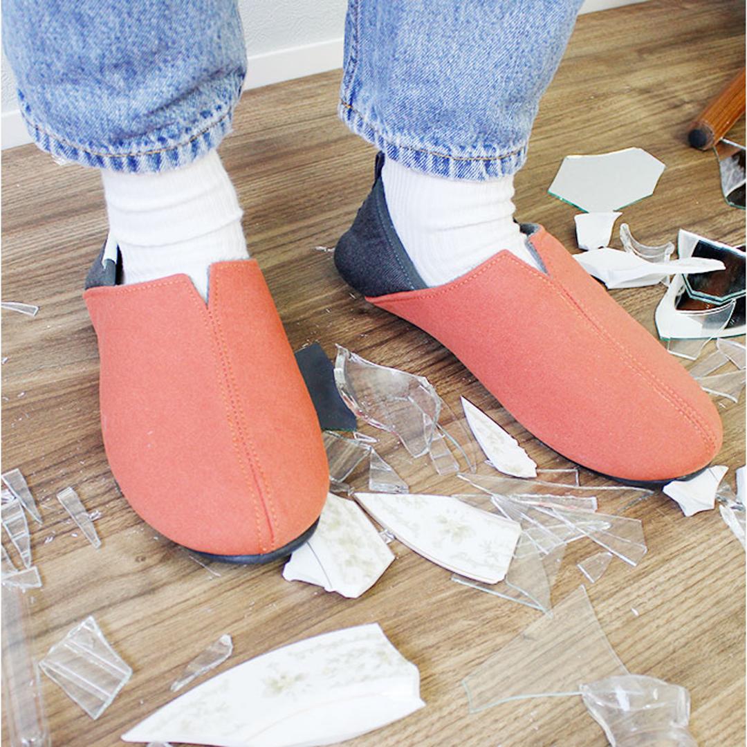 防災スリッパ 踏み抜き防止 通販 防災ルームシューズ スリッパ 防災 携帯スリッパ 折らない ルームシューズ バブーシュ 室内履き ルームスリッパ 防災グッズ 非常時 安全 ガラス片 災害 地震 避難 おしゃれ Kateva Guard KTV-G 防災用品 BE/ベージュ Mサイズ(21.5~23.5cm)