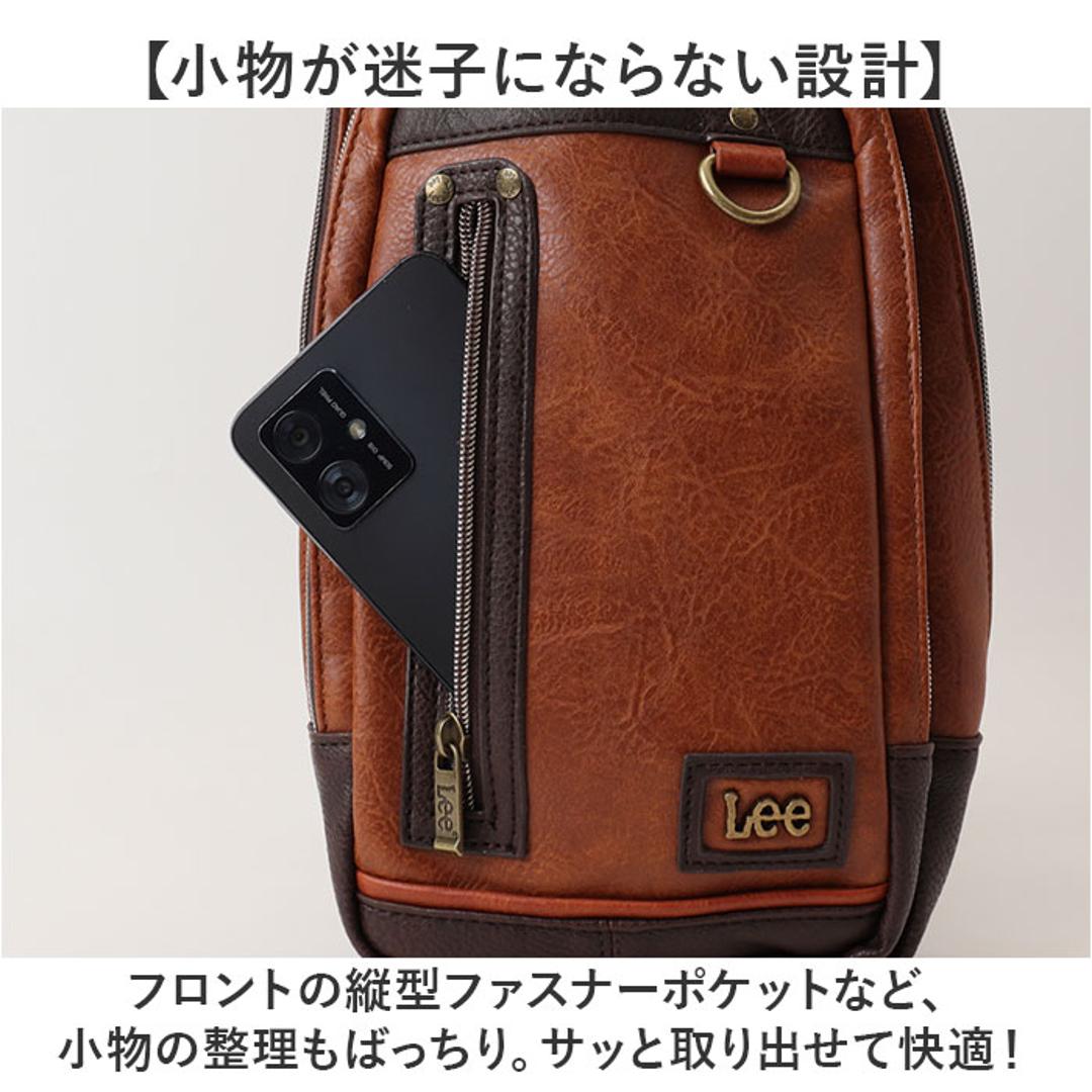 Lee リー ボディバッグ 通販 斜めがけ メンズ レディース ボディバック おしゃれ 斜めがけバッグ 大人 シンプル 無地 ボディーバッグ ボディーバック ギフト バック かばん カバン ギフト 贈り物 かっこいい BLACK ・