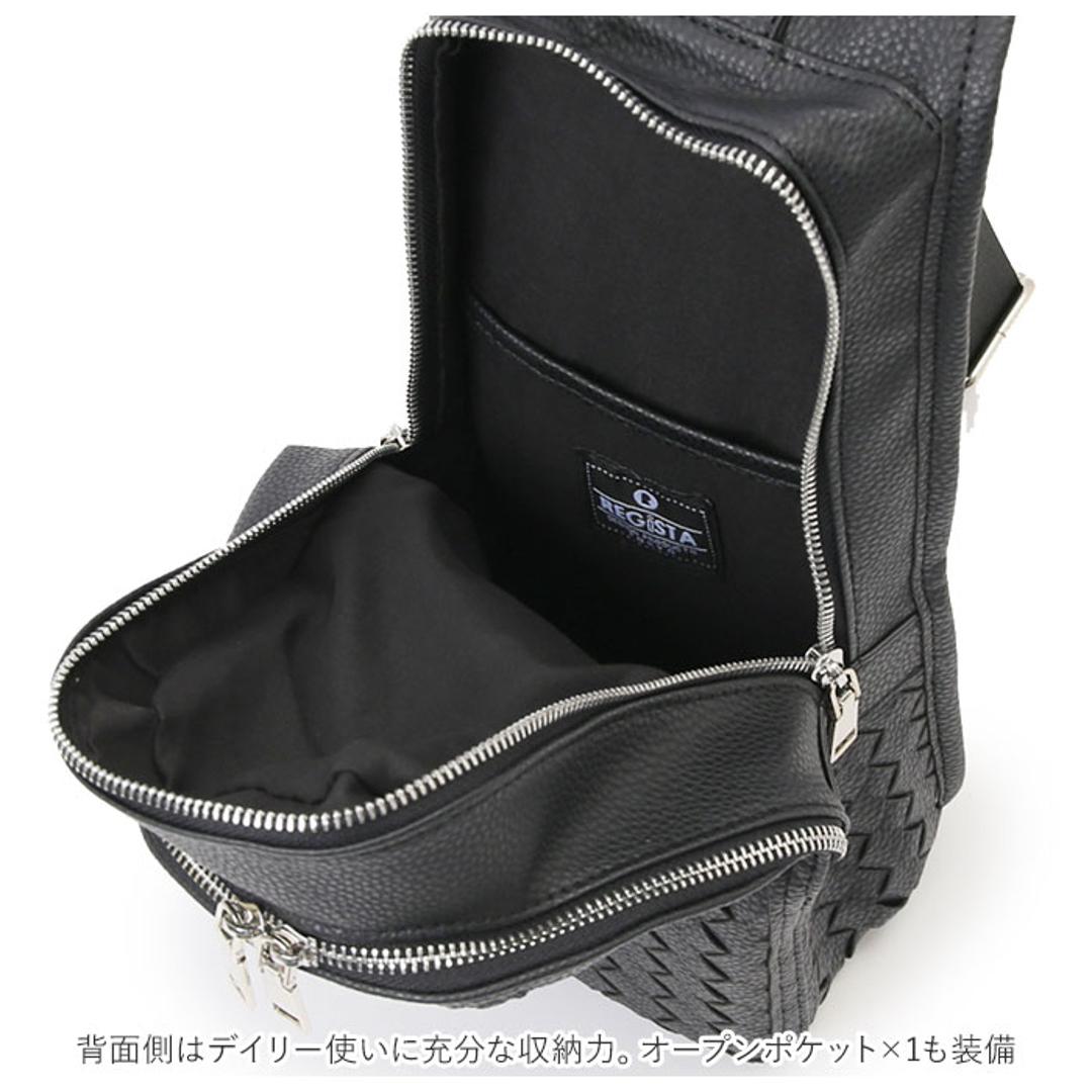 レジスタ REGiSTA ボディバッグ メンズ かっこいい 通販 レディース ショルダーバッグ 斜めがけ ショルダー 合皮 編み込み ペットボトルが入る きれいめ おしゃれ カジュアル 大人 ブラック ホワイト 黒 白 BLACK ・