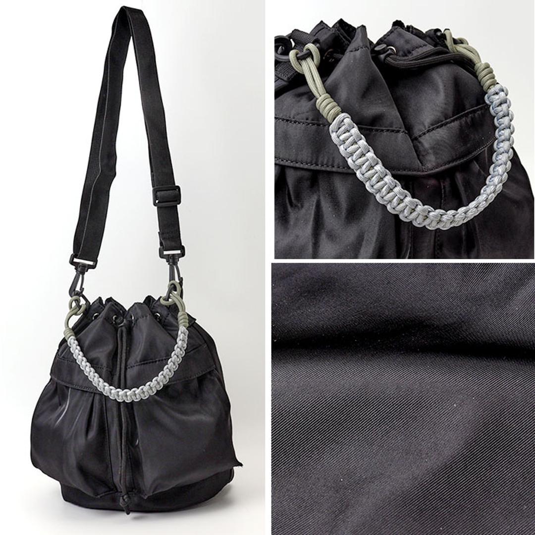 propellerheads 巾着 ショルダー 通販 ショルダーバッグ ショルダーバック 肩掛け ななめ掛け 斜めかけ 巾着バッグ 巾着バック 巾着ショルダー レディ-スバッグ プロペラヘッズ パラコード巾着バッグ パラコード お出かけ 散歩 アウトドア BK ・