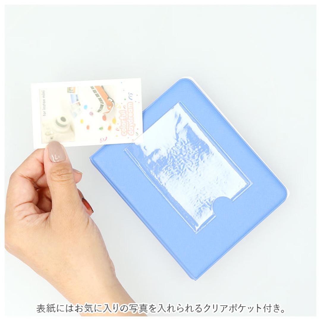 チェキアルバム 通販 65枚収納 チェキ アルバム チェキフィルム フォトブック ポケットアルバム スモールアルバム ポラロイド 持ち運び コンパクト 収納 カード ホルダー 出産祝い 雑貨 日用品 ライトブルー ・