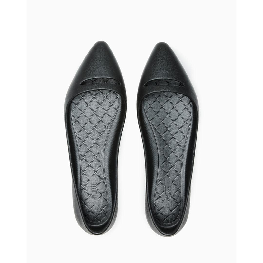 リカバリーサンダル パンプス 通販 フラットパンプス レインパンプス リカバリー PROFEEL プロフィール リカバリーパンプス PRF-001 軽量 軽い 耐水 洗える 履きやすい 歩きやすい 疲れにくい レディースシューズ レディース靴 ブラック S(22.5-23cm)