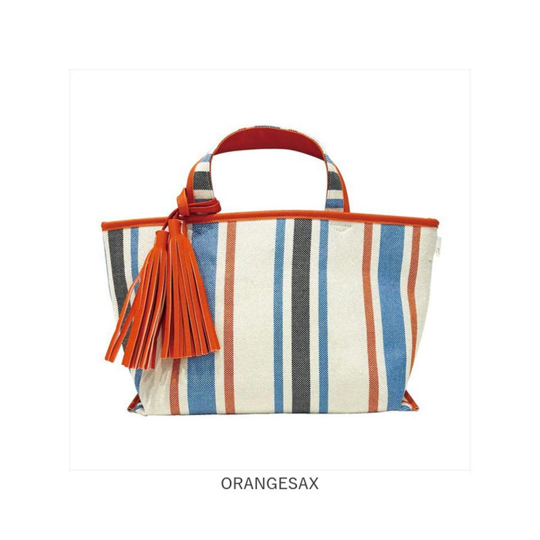 ルートート トートバッグ ROOTOTE 1070 通販 トートバック 小さめ レディース 通学 通勤 手提げバッグ 手提げかばん 手提げカバン 手提げ鞄 おしゃれ シンプル 大人 きれいめ タッセル チャーム ストライプ DELI ワイド デリ BLUEGRAY ・