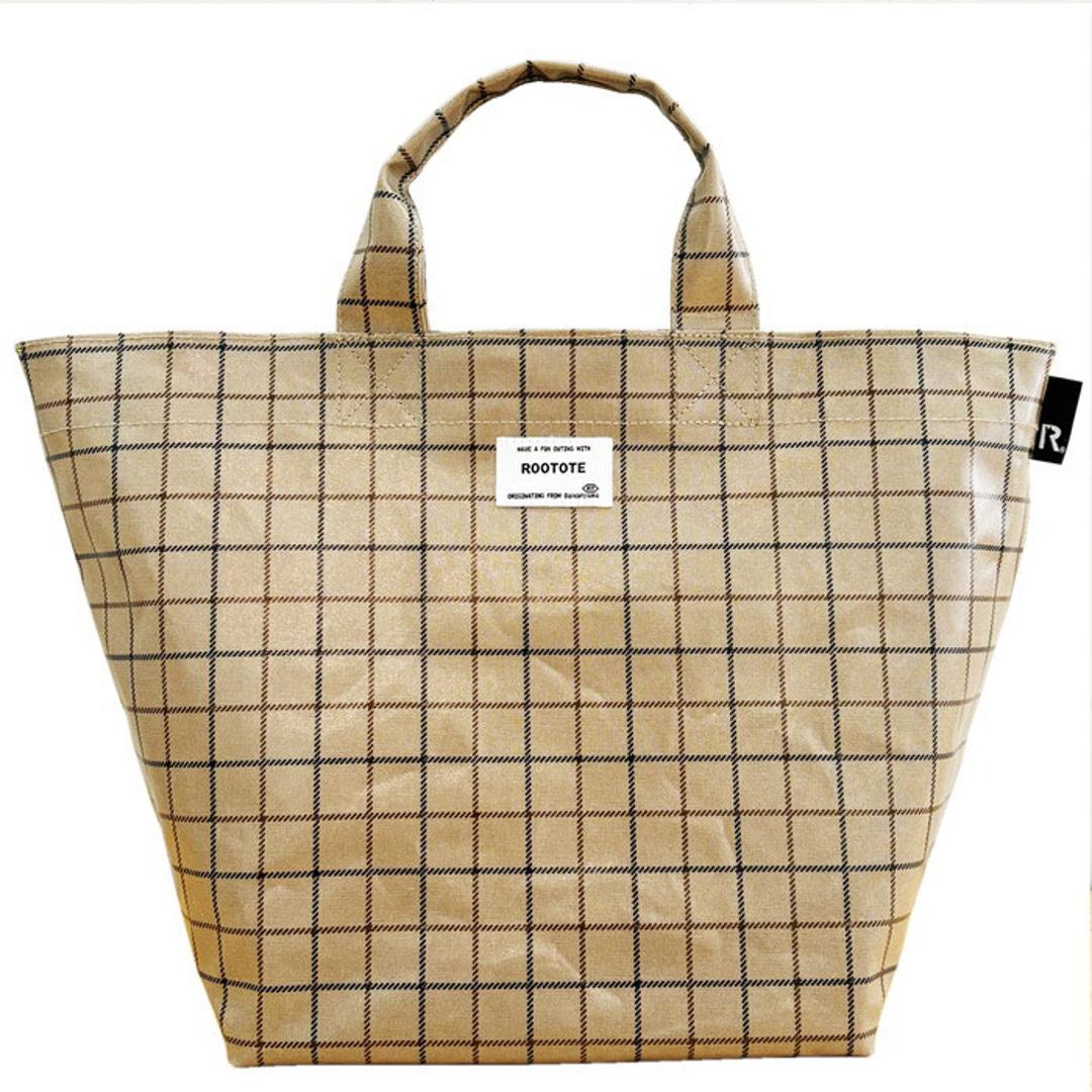 ルートート ラミネート ROOTOTE 3608 通販 トートバッグ トートバック 横型 舟形 ランチトートバッグ サブバッグ レディース 小さめ 通勤 通学 軽量 軽い 撥水 チェック柄 シンプル おしゃれ 大人 かわいい DELI レディースバッグ C-GREEN ・
