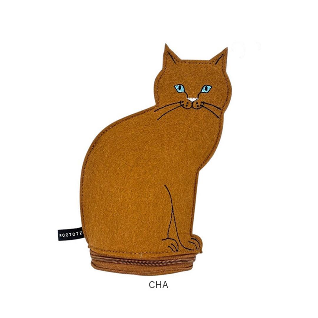 ルートート ROOTOTE ポーチ 3622 通販 ねこ 猫 ネコ 小物入れ コスメポーチ ペンケース メイクポーチ メガネケース レディース おしゃれ かわいい フェルト withROO ウィズルー ウイズルー オスワリネコ インテリア レディースバッグ SHIRO ・
