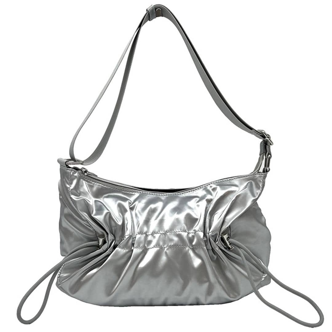 ルートート ショルダーバッグ ROOTOTE 3635 通販 ショルダーバック 斜めがけバッグ 三日月型ショルダーバッグ 肩掛けバッグ 軽量 軽い おしゃれ 上品 きれいめ シンプル 大人 かわいい 旅行 オシャレ 可愛い DELI デリ レディース SILVER ・