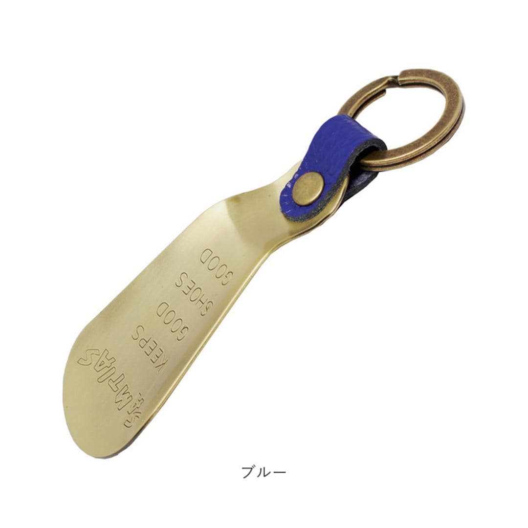SAMTIAS ハンド シューホーン 通販 日本製 靴べら 携帯 金属 靴ベラ 携帯用 携帯用靴ベラ 携帯靴べら くつべら シューホン キーホルダー 贈り物 ギフト サムティアス 真鍮 真ちゅう レザー リング ポケットサイズ メンズ 男性 おしゃれ 靴小物 ブラック ・