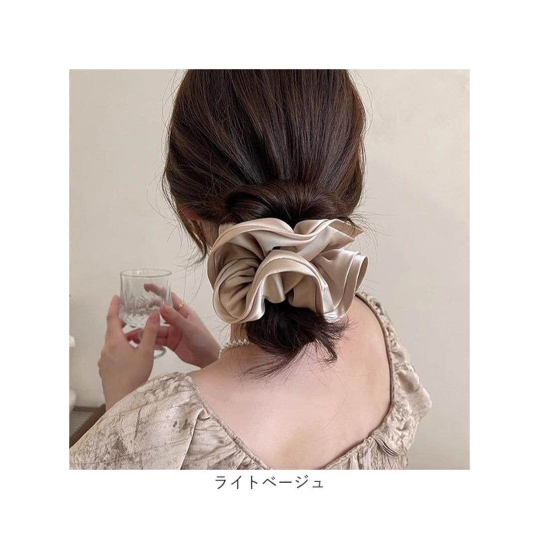 シュシュ 大人 通販 ヘアゴム ヘアアクセサリー 大きいサイズ 大きめ おしゃれ シンプル 大人向け 無地 きれいめ 上品 オシャレ 大人っぽい オフィス 通勤 通学 ヘアアクセ しゅしゅ まとめ髪 ヘアアレンジ ブラック ・