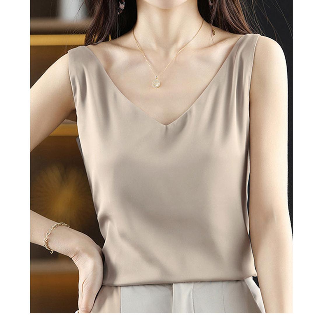 キャミソール カップなし 通販 キャミタンク サテンキャミ さらさら レディース トップス インナー 大人 かわいい きれいめ 上品 シンプル 無地 オフィスカジュアル おしゃれ 可愛い 女性 top-099 ダイヤモンドハーツ Diamond Hearts ホワイト Mサイズ