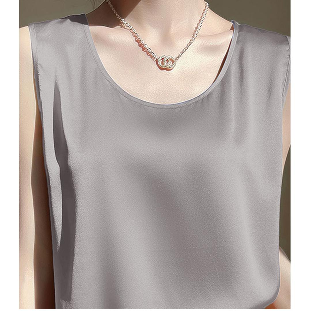 タンクトップ レディース ゆったり 通販 ノースリーブ さらさら ラウンドネック トップス インナー 大人 かわいい きれいめ 上品 シンプル 無地 オフィスカジュアル おしゃれ 可愛い 女性 top-102 ダイヤモンドハーツ Diamond Hearts ホワイト Mサイズ