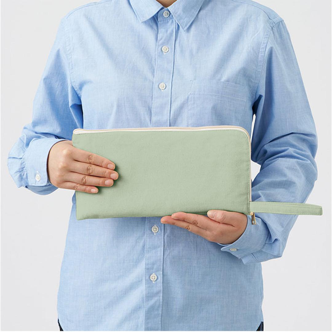 推し活 グッズ ペンライトケース 通販 ペンライト ポーチ 推し活グッズ アクスタケース ペンラ アクリルスタンド アクスタ L字ファスナー キャンバス 無地 シンプル コンサート ライブ ポーチバッグ TP-0008 トレードワークス レディースバッグ 009ナイトブラック ・