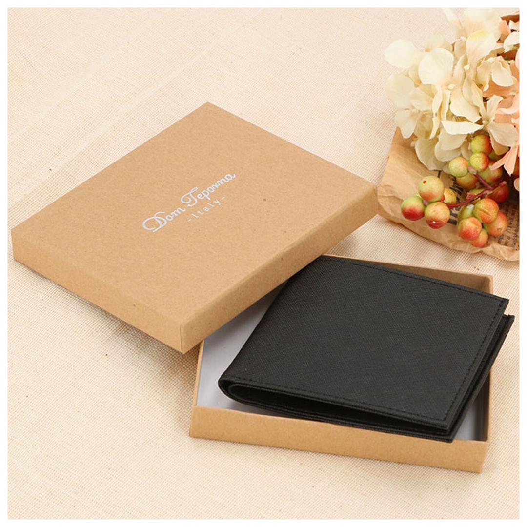 財布 メンズ 二つ折り 薄い 本革 ブランド 極薄 牛革 二つ折り財布 コンパクト 小銭入れ DomTeporna スリム おしゃれ シンプル 無地 薄型 極薄 ギフト プレゼント 入学 レザー 就職 新生活 BLACK ・