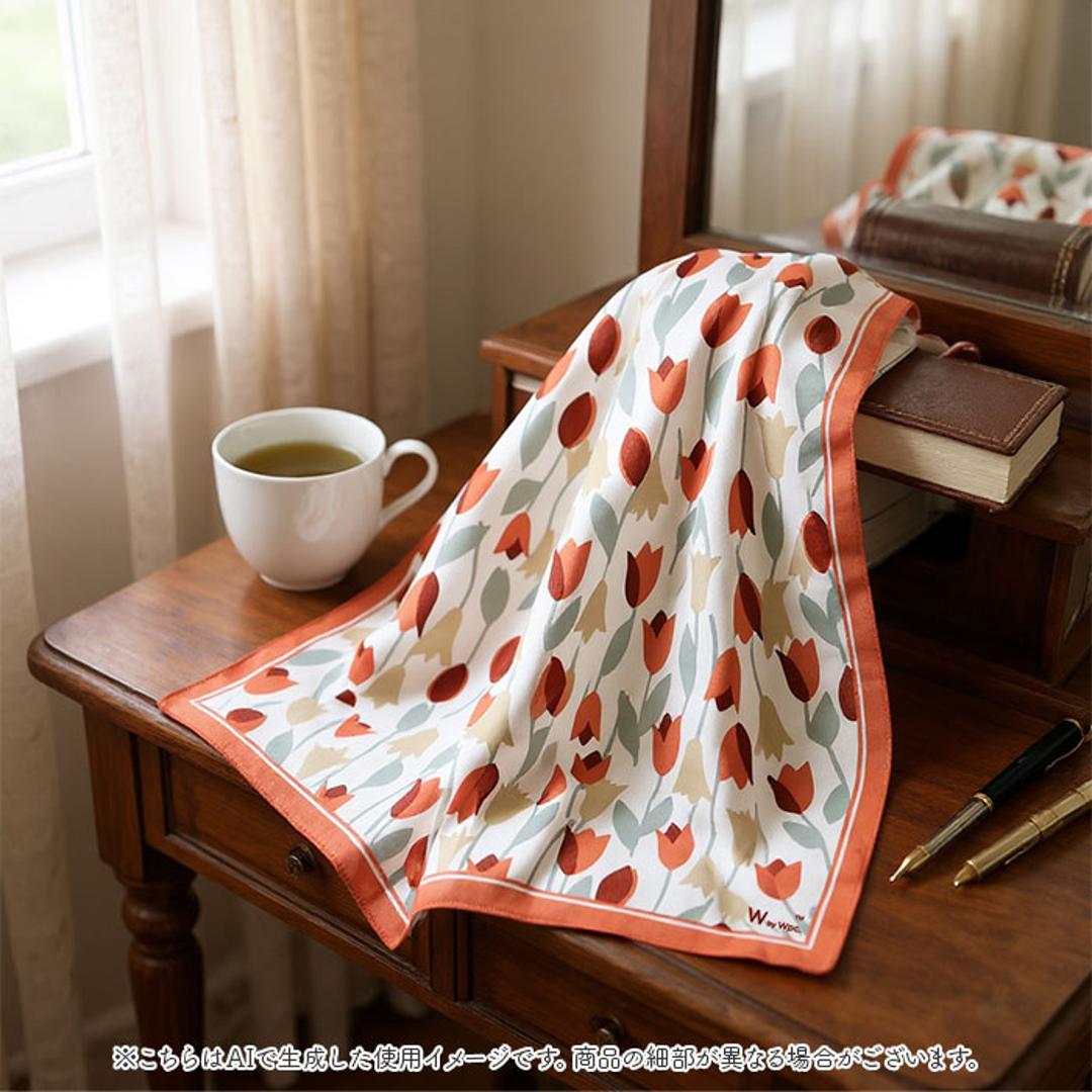 Wpc ハンカチ 大判 通販 大判ハンカチ レディース ハンカチーフ 大判ハンカチーフ ギフト 贈り物 贈物 カジュアル かわいい 可愛い おしゃれ オシャレ ダブリュピーシー 大きい 大きめ レディースハンカチ プチギフト テキスタイル ブルーミングチューリップレッド ・