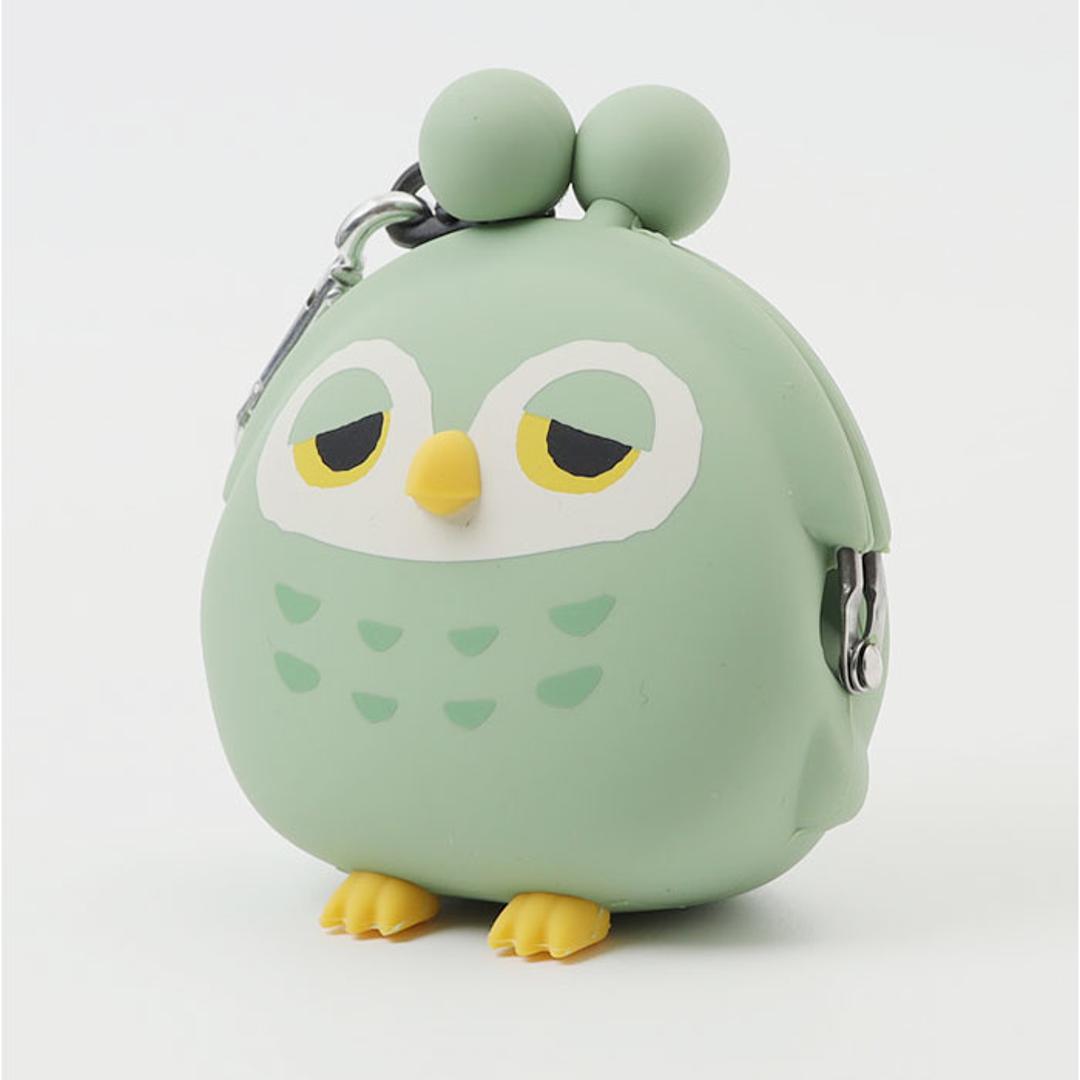 シリコン がま口 キャラクター 通販 シリコンポーチ がま口財布 シリコン財布 がま口ポーチ 小銭入れ ポーチ 小物入れ がまぐち かわいい カラビナ付き とり 鳥 トリ 可愛い 3D POCHI Friends 3Dポチフレンズ レディースコインケース オウルウォームグレー ・