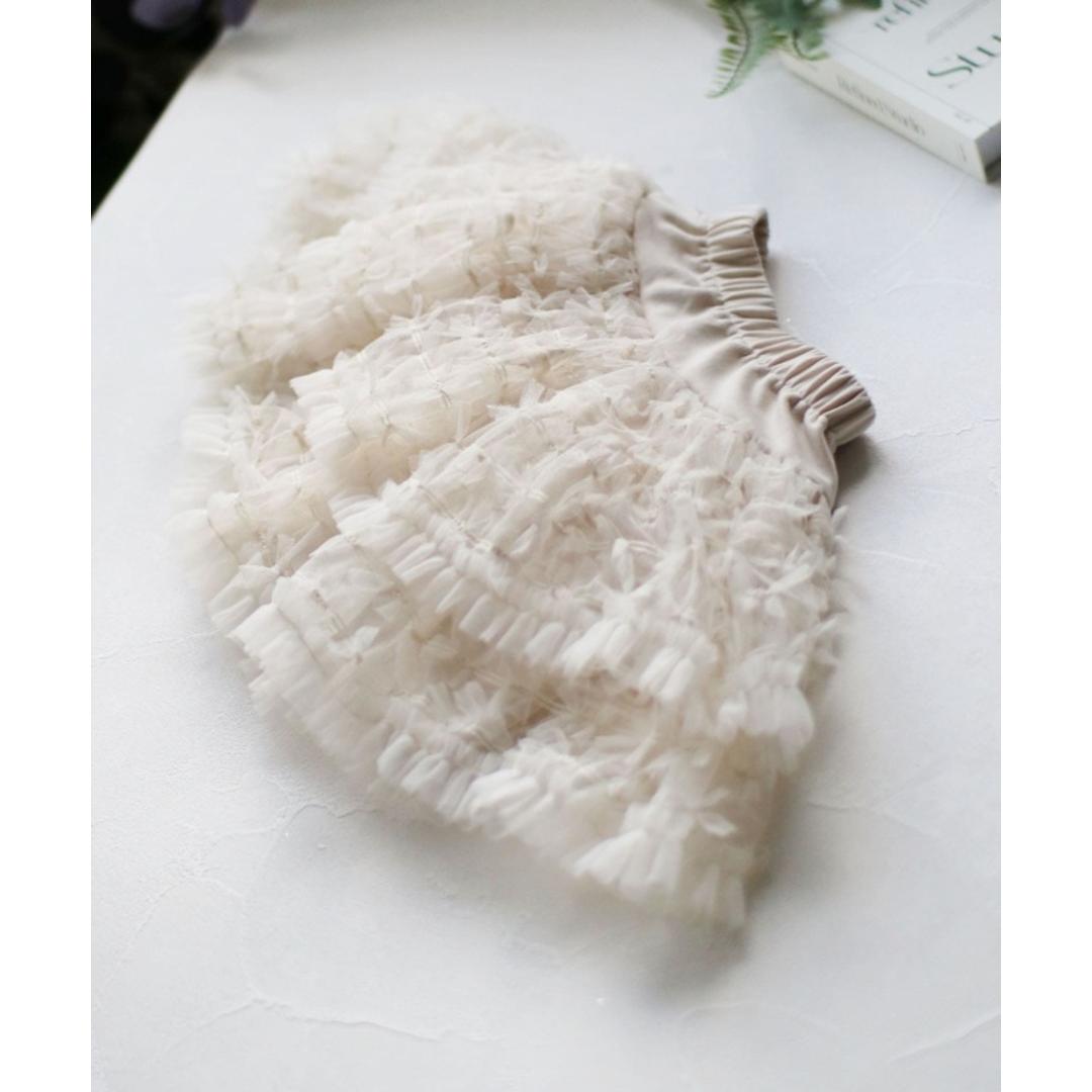 Rora 子供服 スカート 通販 ナデシコ フリフリリボンスカート フレアスカート キッズ 女の子 女子 リボン レース フォーマル カジュアル パーティー お出かけ 誕生日 記念日 かわいい オシャレ 可愛い おしゃれ ボトムス 子ども服 キッズファッション ベージュ 110cm