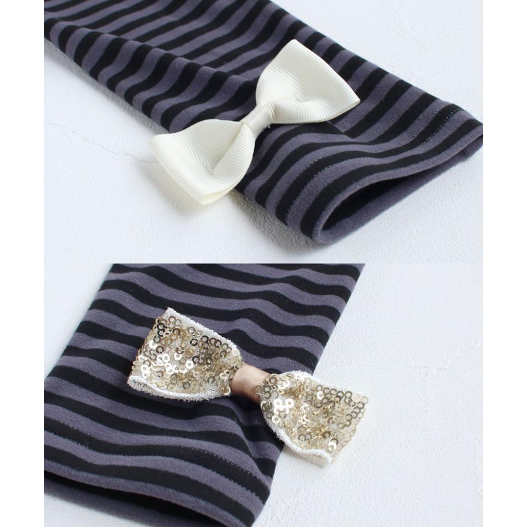 Rora 子供服 スカート 通販 スカッツ カエデ リボンボーダースカッツ スカートパンツ フレアスカート ミニスカート キッズ 女の子 女子 カジュアル シンプル お出かけ かわいい オシャレ 可愛い おしゃれ ボトムス 子ども服 キッズファッション グレー 110cm