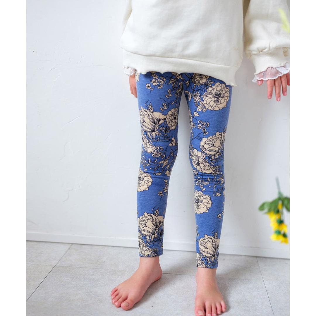 Rora 子供服 レギンス 通販 ロザミア スパッツ パンツ ズボン 花柄 女の子 女子 子供 こども 子ども 10分丈 十分丈 通園 通学 幼稚園 かわいい おしゃれ カジュアル 春 夏 秋 冬 動きやすい ボトムス 子ども服 レッグウェア キッズファッション 花柄.ブルー 110cm