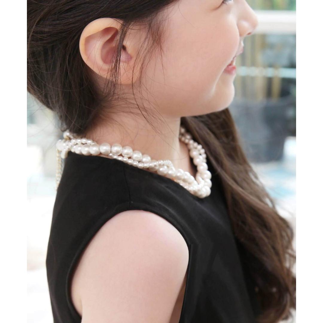 Rora ネックレス キッズ 通販 エリアン パール2連 パールネックレス 首飾り アクセサリー チョーカー パール 女の子 子供 子ども こども フォーマル 大人っぽい 上品 卒園式 入学式 七五三 誕生日 結婚式 パーティー ピアノ発表会 キッズファッション ネックレス フリー