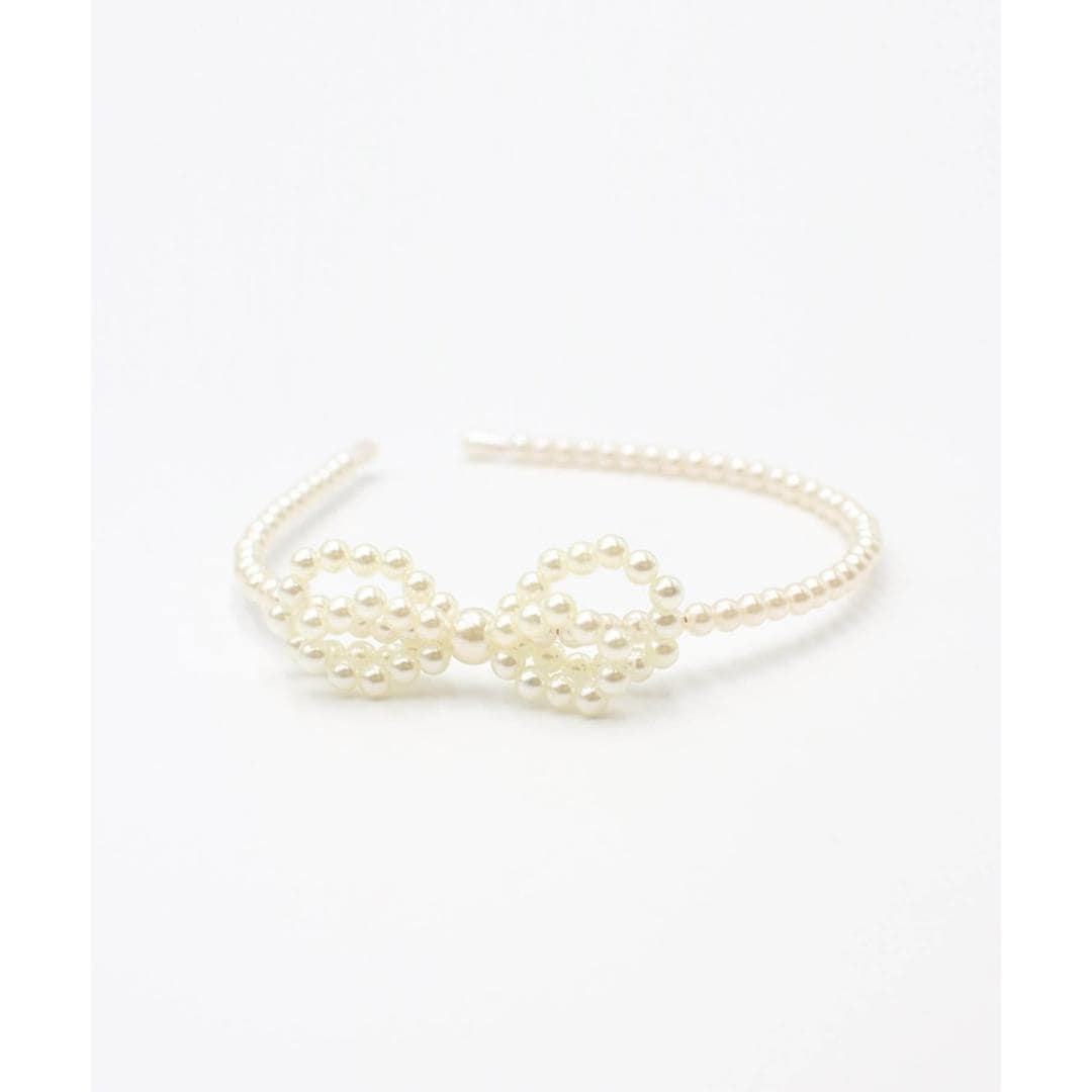 Rora カチューシャ キッズ 通販 オードリー ヘッドドレス 髪飾り ヘアバンド パール リボン 細め 細い フォーマル 女の子 子供 子ども こども 結婚式 パーティー 卒園式 入学式 七五三 誕生日 ピアノ発表会 かわいい おしゃれ ヘアアクセサリー ホワイト フリー