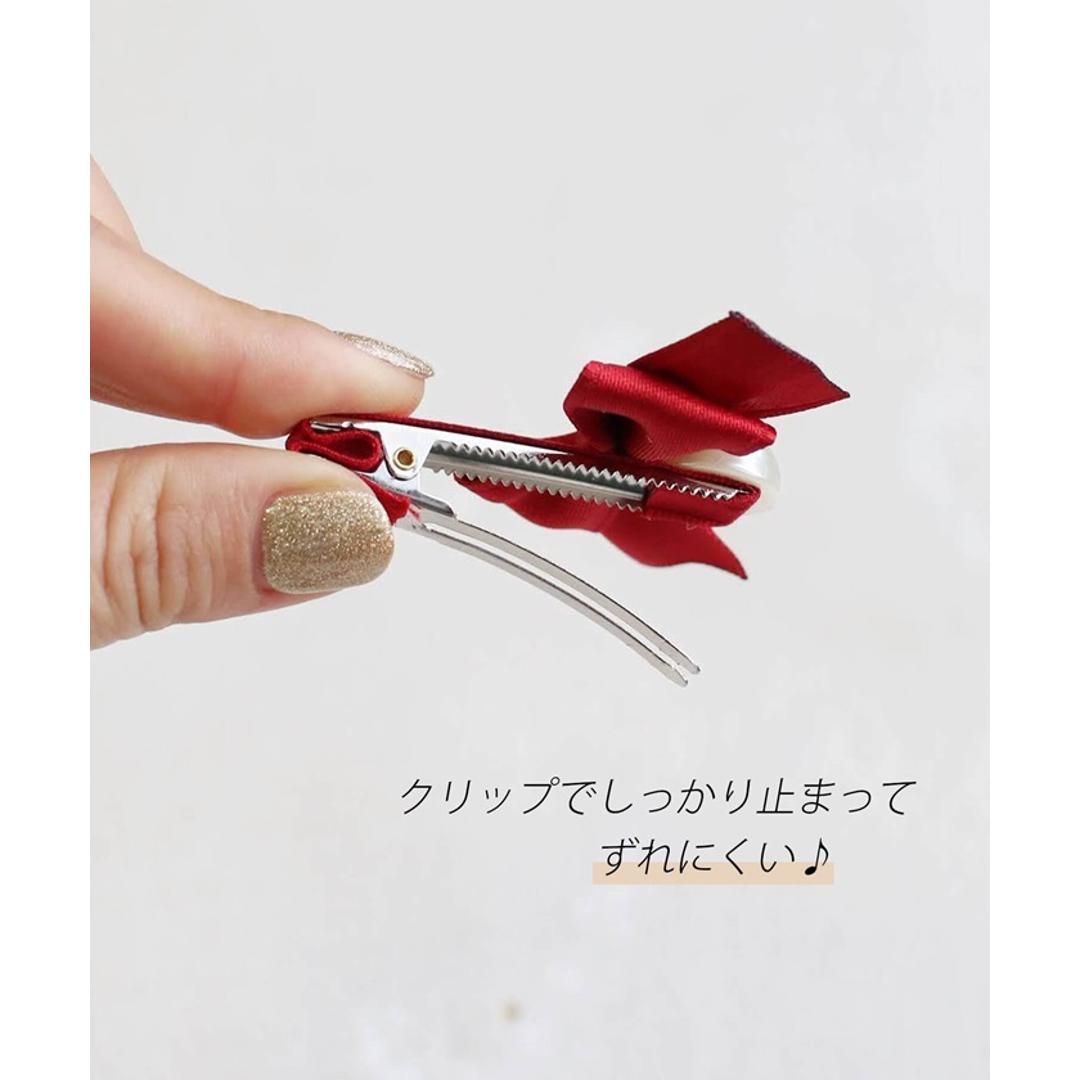 Rora ヘアクリップ キッズ 2個セット 通販 ヘア クリップ 68522302 あいリボンヘアクリップ リボン パール 子供 女の子 大人っぽい 卒園式 入学式 結婚式 発表会 可愛い おしゃれ かわいい オシャレ ヘアーアクセ ヘアアクセサリー キッズファッション ベージュ フリー