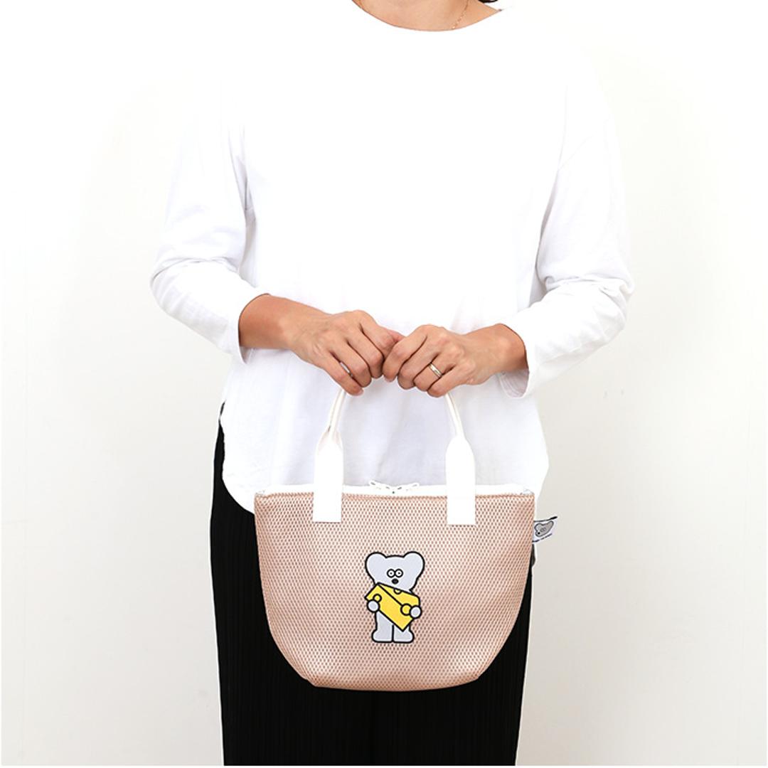 ネズミのandy バッグ 通販 保冷バッグ ランチバッグ 保冷バック ランチトート お弁当袋 保冷トートバッグ 小さめ トートバック ねずみのANDY グッズ メッシュ保冷トートM お弁当 キャラクター かわいい おしゃれ お弁当グッズ 弁当用品 ベージュ ・