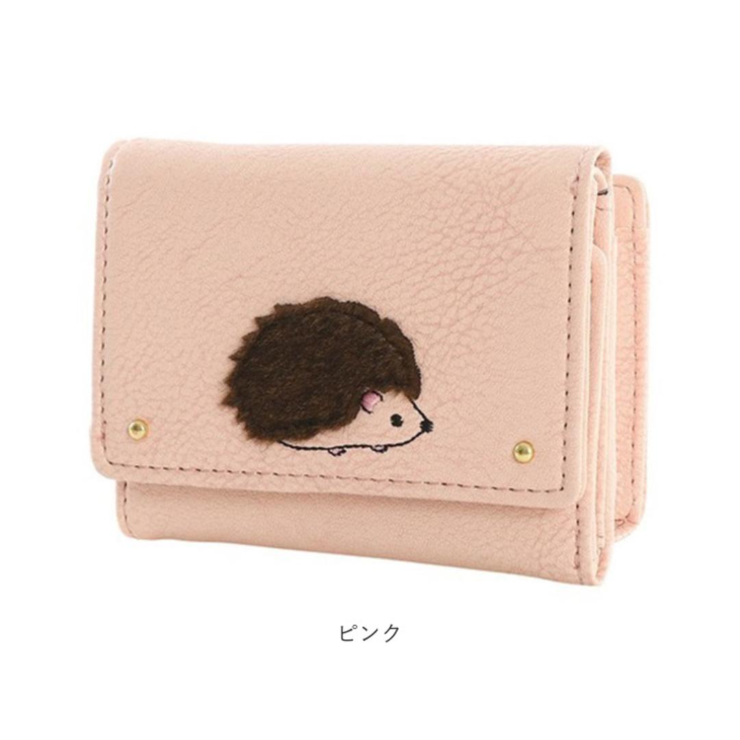 財布 レディース 三つ折り 通販 三つ折り財布 三つ折財布 折財布 折り財布 レディース財布 折りたたみ財布 折り畳み財布 さいふ サイフ コンパクト かわいい 可愛い おしゃれ オシャレ 女性 女の子 ハリネズミのハリー プレゼント ギフト アイボリー ・