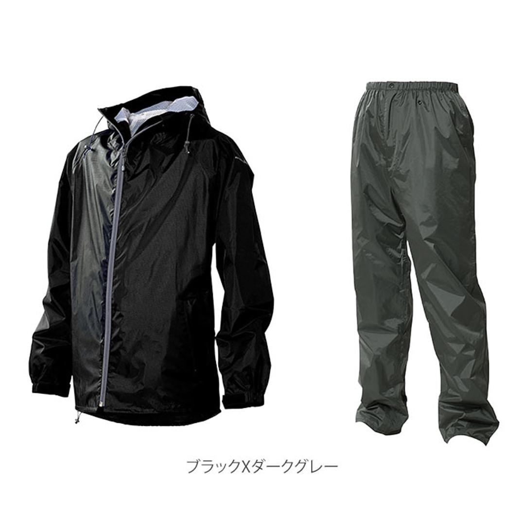 レインウェア メンズ 上下 通販 通勤 通学 自転車 雨合羽 カッパ シンプル ブラック 黒 レインウエア ゴルフ バイク 釣り 登山 フード付き Mサイズ Lサイズ LLサイズ ELサイズ 4Lサイズ 大きいサイズ シンプル 雨 梅雨 台風 ブラックXブラック 【即日発送】Mサイズ