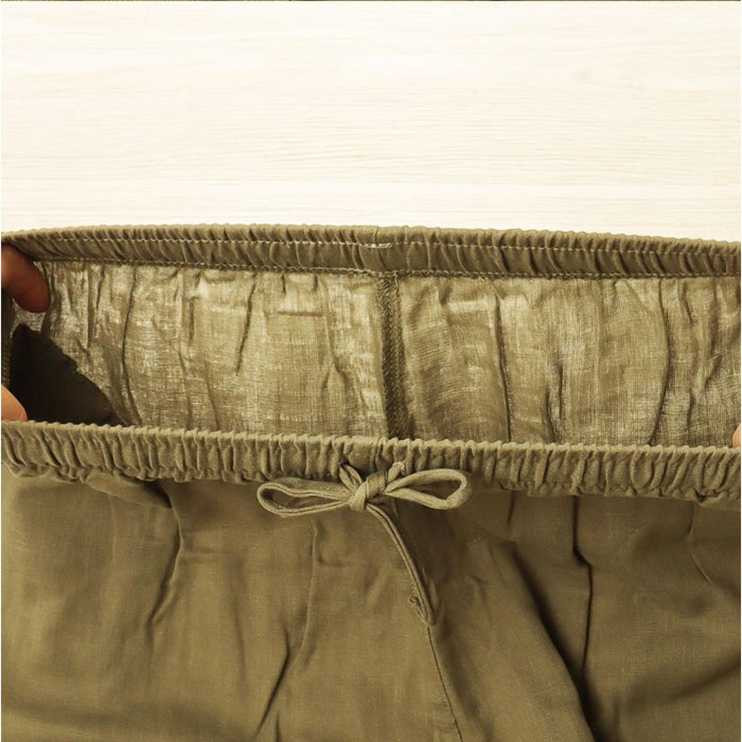 パンツ ガーゼ レディース 通販 レディースパンツ 動きやすい 夏 ズボン ボトムス セミワイドパンツ セミワイドパンツレディース ロングパンツ ウエストゴム 二重ガーゼ 薄手 涼しい 夏用 カジュアル シンプル 無地 ゆったり きれいめ おしゃれ 婦人服 春夏 カーキ Mサイズ