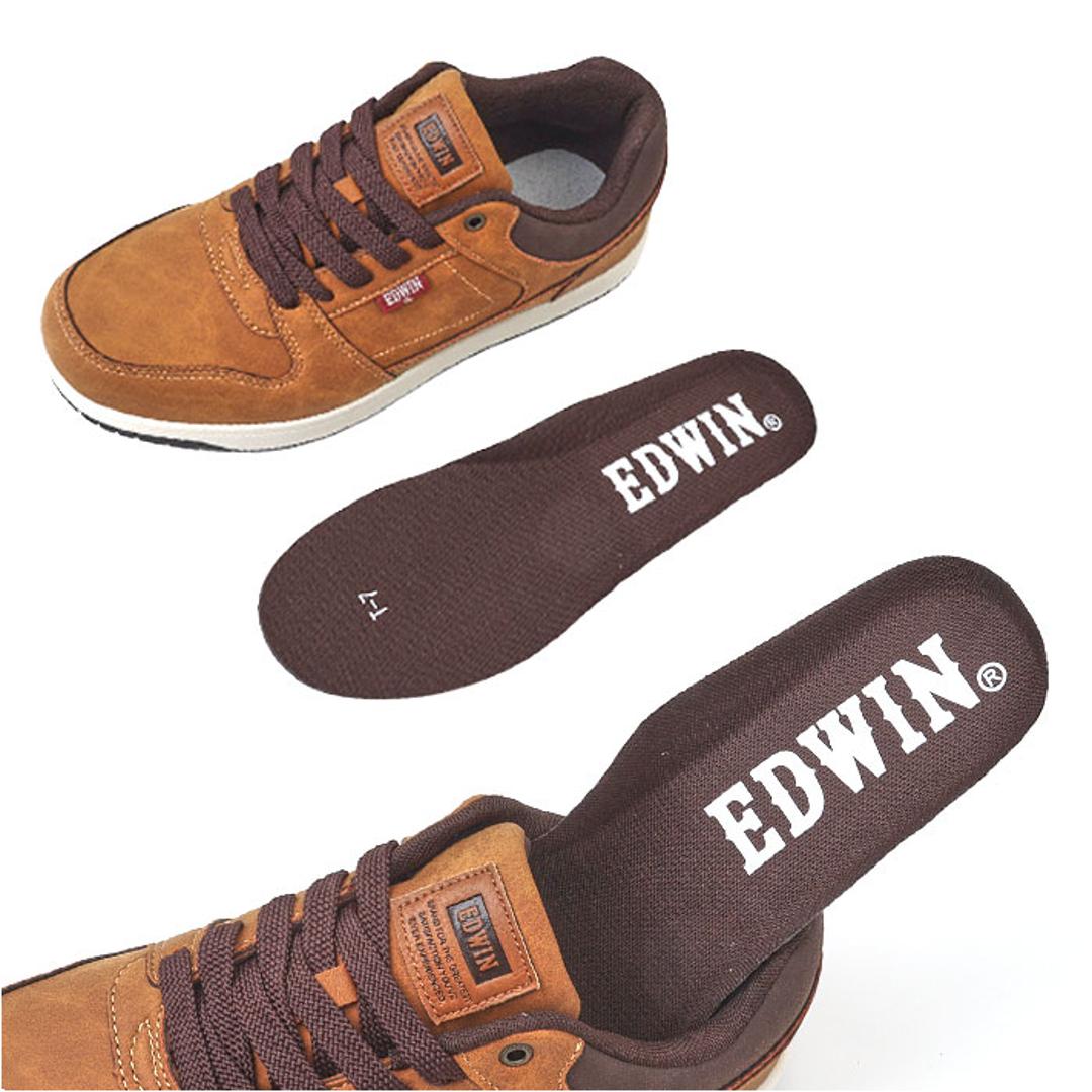 EDWIN スニーカー エドウィン EDW-7977 通販 靴 ローカットスニーカー 運動靴 カジュアルシューズ メンズ ブランド おしゃれ シンプル 4cm防水 滑りにくい 撥水 ローカット 通勤 通学 エドウイン カジュアル メンズ靴 BLACK 25cm