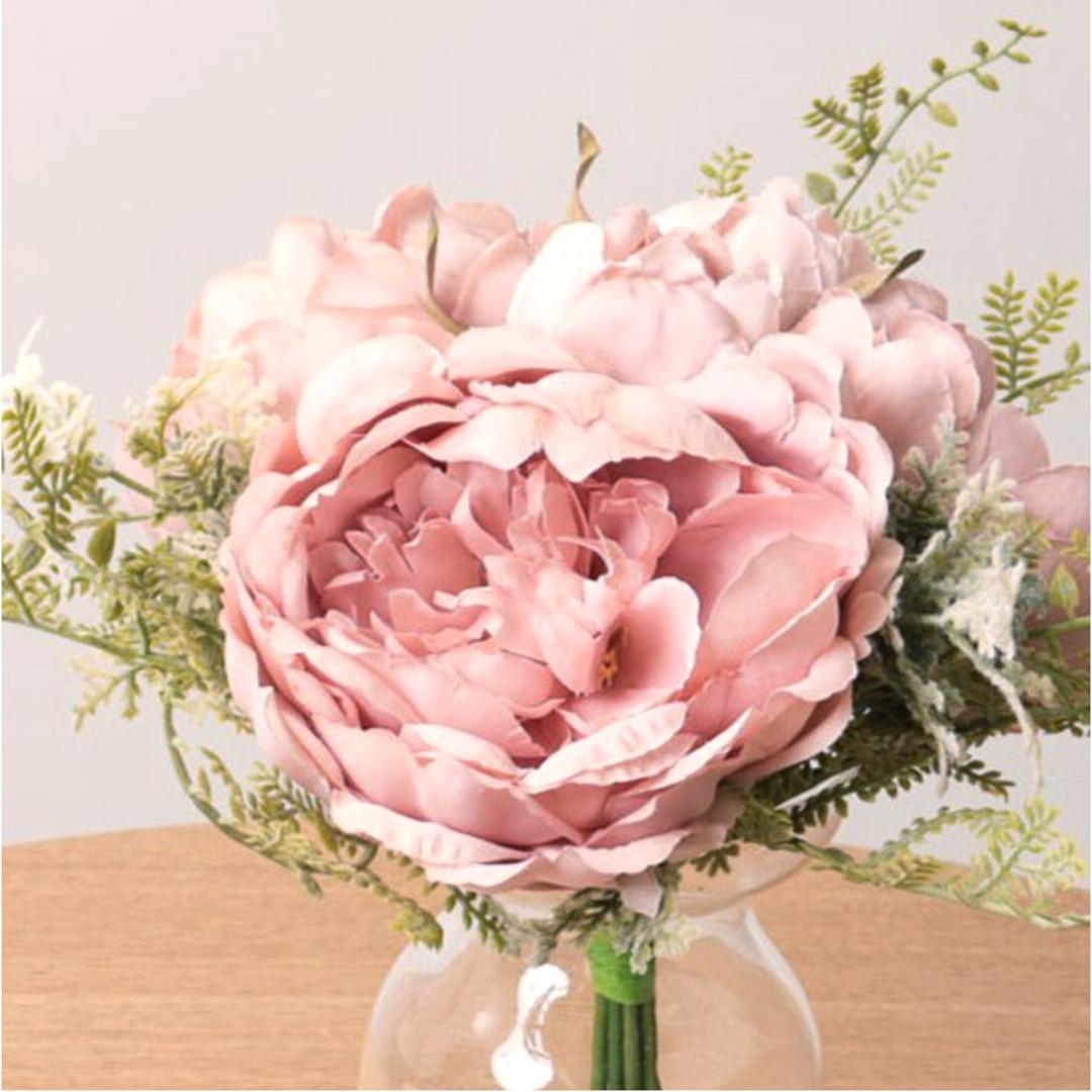 ブーケ 造花 通販 インテリア 花束 花 ピオニー アーティフィシャルフラワー アーティフィシャルグリーン アートフラワー フェイクフラワー フェイクグリーン おしゃれ シンプル 人工観葉植物 花材 FB-2595 ブライズピオニーミックスブーケ ポピー YDM クリーム ・