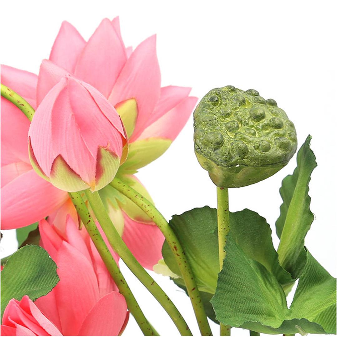 蓮 花 造花 通販 蓮の花 はすの花 アーティフィシャルフラワー アーティフィシャルグリーン アートフラワー フェイクフラワー フェイクグリーン インテリア 観葉植物 ブッシュ 人工観葉植物 FB-2598 ロータスブッシュ ポピー YDM ラベンダー ・