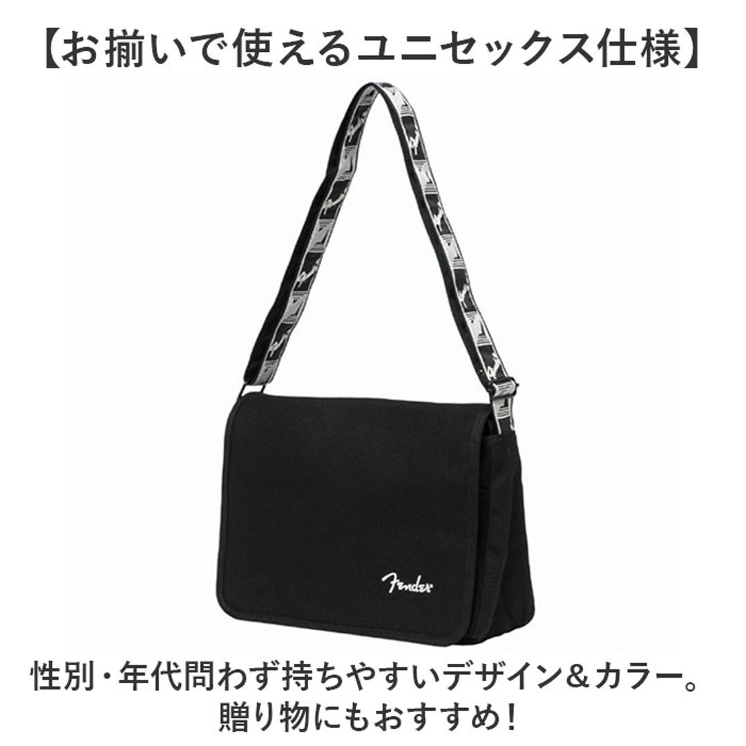 fender フェンダー バッグ 950-6004 通販 ショルダーバッグ ボディバッグ 斜めがけバッグ ショルダーバック メッセンジャーバッグ フラップ 布 コットン 帆布 小さめ B5 ブランド 通学 通勤 旅行 かっこいい 大人 メンズバッグ BLACK ・