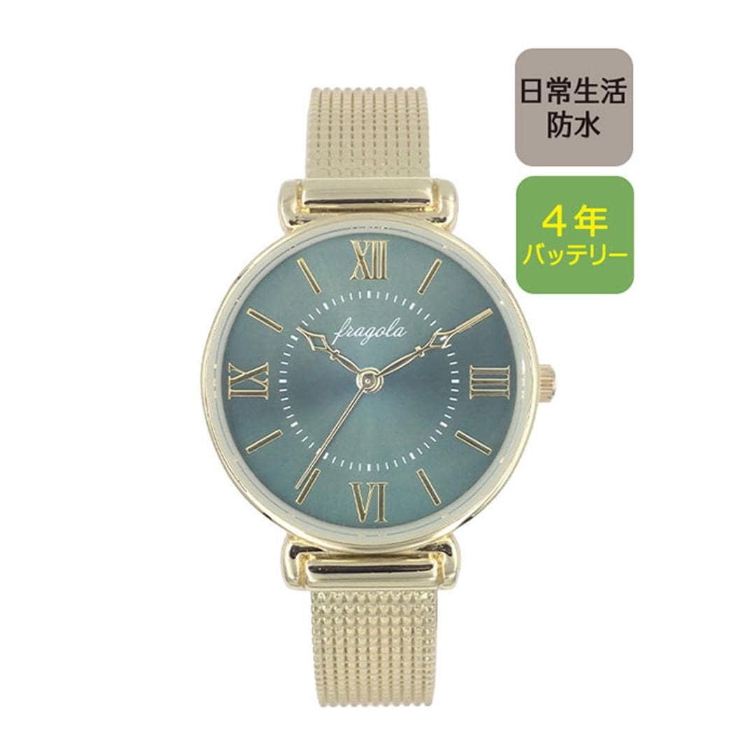 fragola フラゴラ 腕時計 通販 日本製 腕時計レディース ウォッチ 時計 ハングルウォッチ ハングル腕時計 腕時計メンズ 婦人用腕時計 着脱簡単 ムーブメント バングルタイプ バングル ユニセックス プレゼント ギフト 贈り物 オシャレ おしゃれ GD/グリーン ・