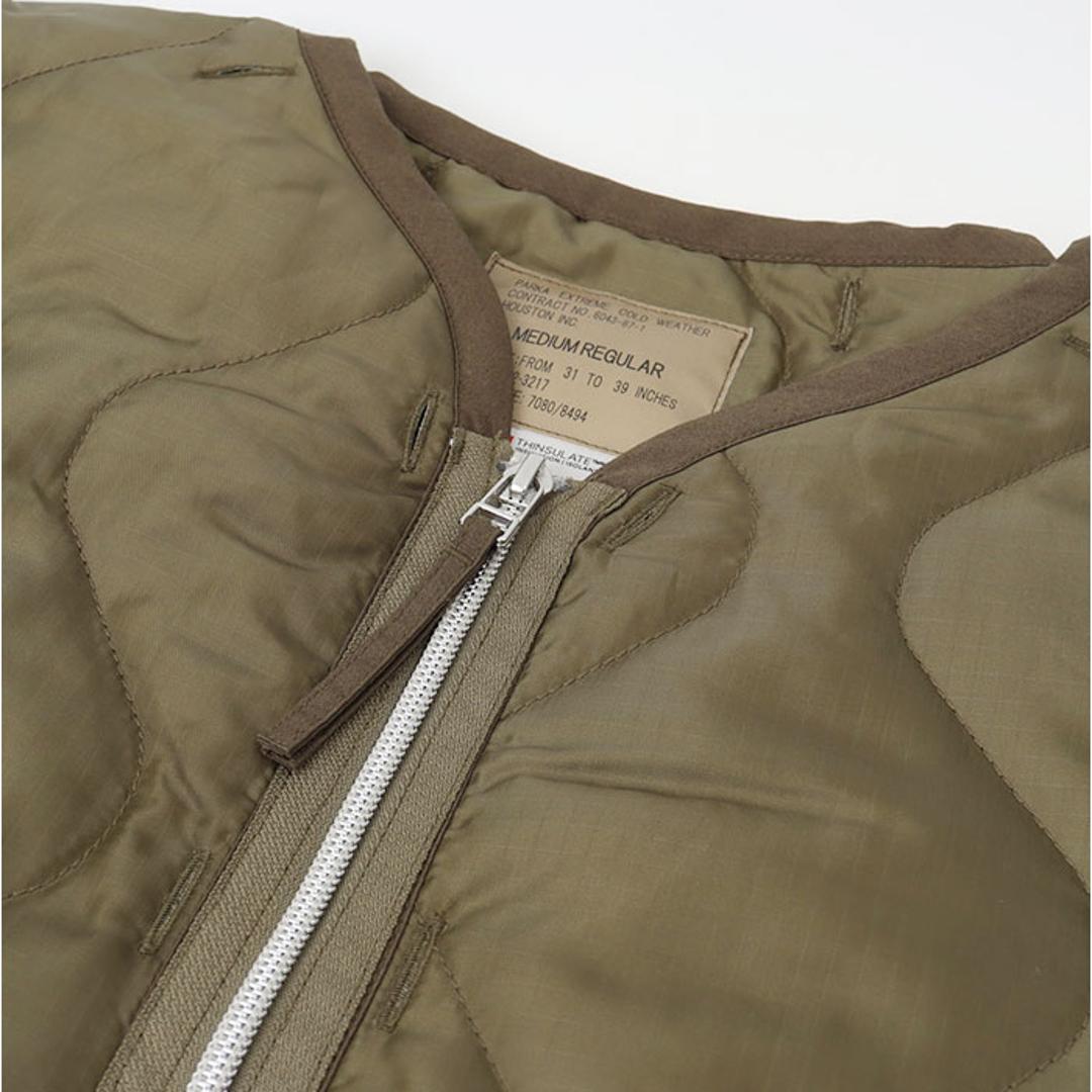 HOUSTON M-51 通販 キルティングコート キルティングジャケット キルティング ブルゾン アウター キルト ヒューストン ジャケット コート 秋冬 メンズ レディース 防寒 中綿 ノーカラー ミリタリー ゆったり あったか カジュアル おしゃれ BLACK Sサイズ