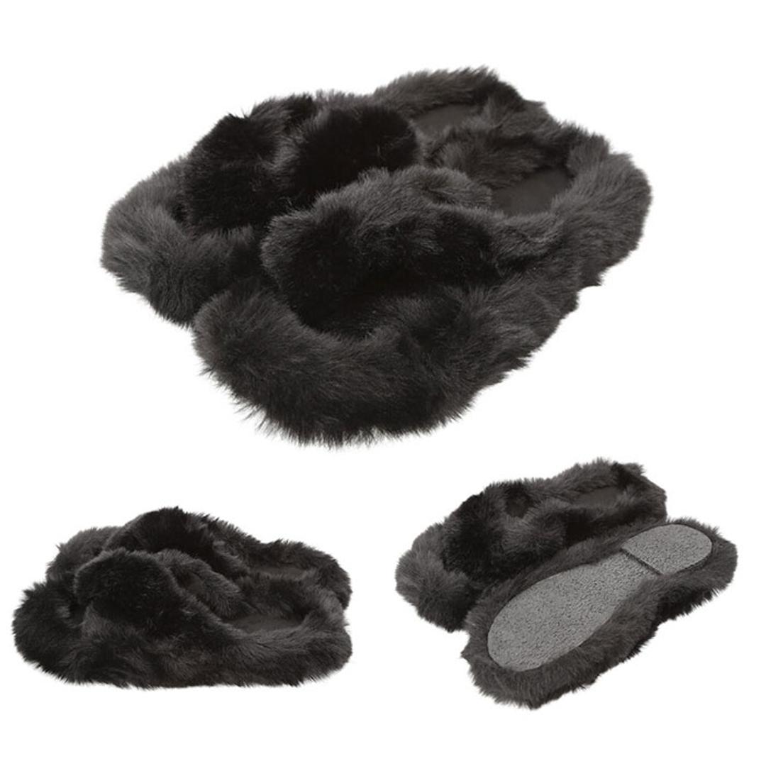 スリッパ おしゃれ 冬用 通販 ルームシューズ 冬 フェイク ファー レディース もこもこ あったか 大人 可愛い 暖かい かわいい 女の子 前開き 前あき 室内履き オシャレ 雑貨 インテリア イエロー 22.5CM(35)