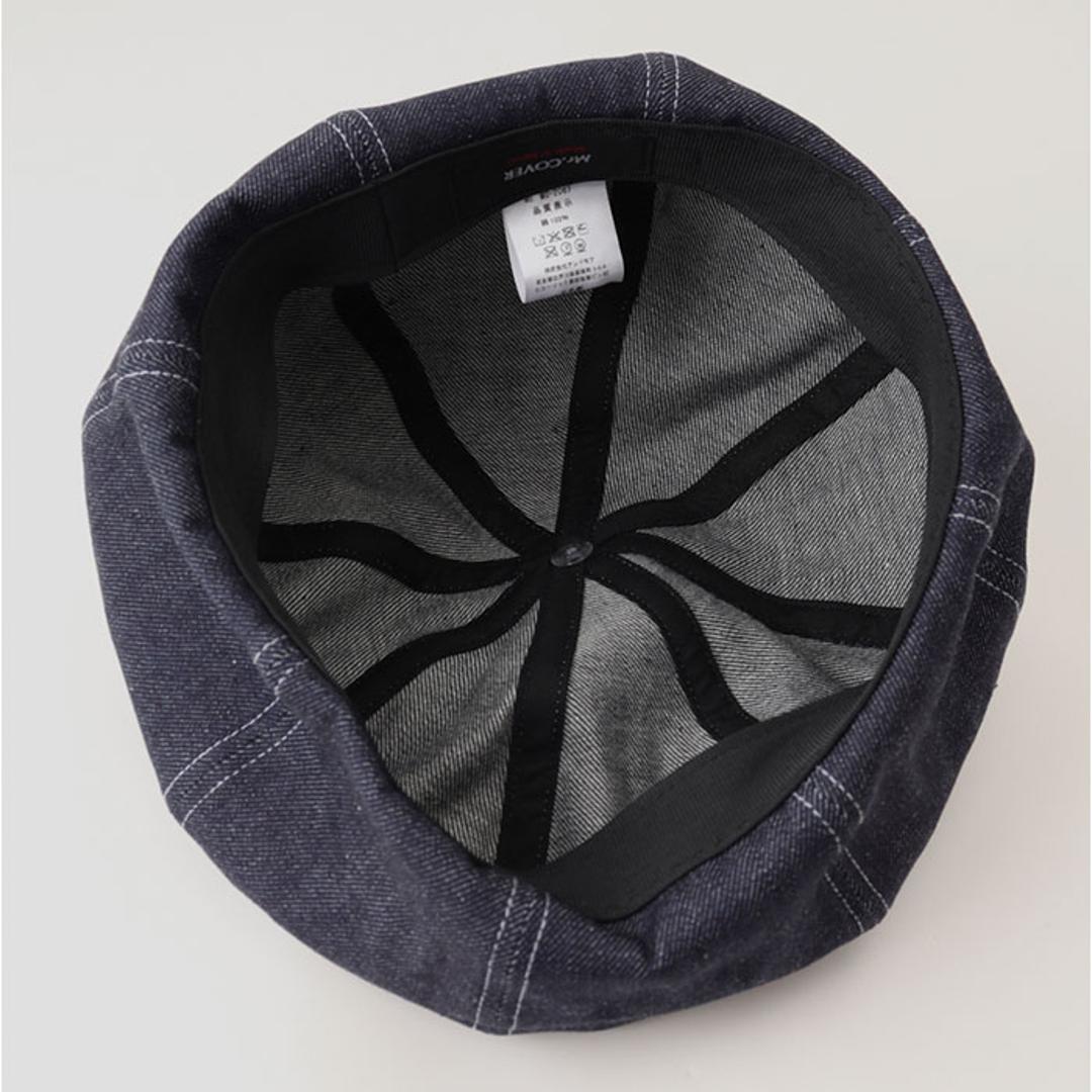 ベレー帽 メンズ 通販 日本製 帽子 ベレー 立体ベレー ボリュームパネルベレー帽 デニム 岡山デニム 岡山産 ミスターカバー mr.cover 8パネル 12オンス 12onz ボリューム リジットデニム カジュアル おしゃれ ブラック ・